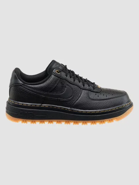 Кожаные кроссовки Nike Air Force 1 черные