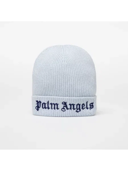 Sapka Palm Angels Kids Logo Knit Beanie Light Blue/ Navy Blue II kék