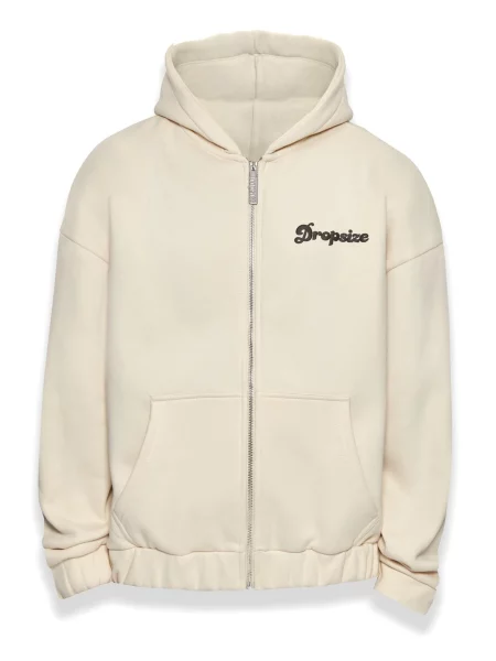 Dropsize Mikina Dream Without Fear béžová / melír černý