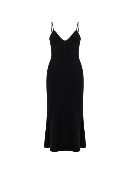 Rochie maxi Alberta Ferretti cu decolteu în V negru