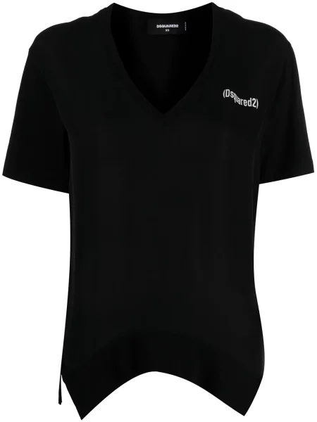 Tricou Dsquared2 cu crăpătură negru