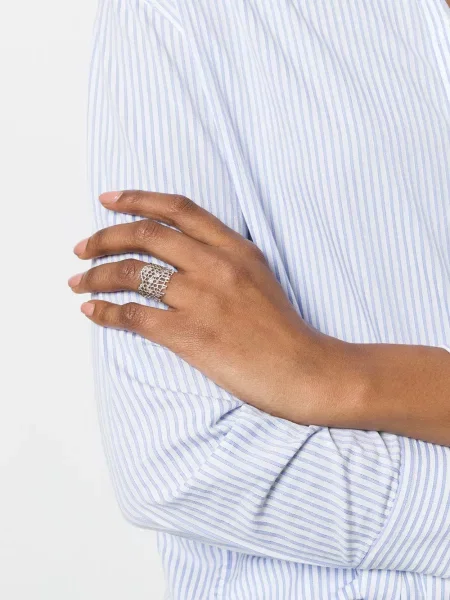Krajkový retro diamant prsten Aurelie Bidermann bílý
