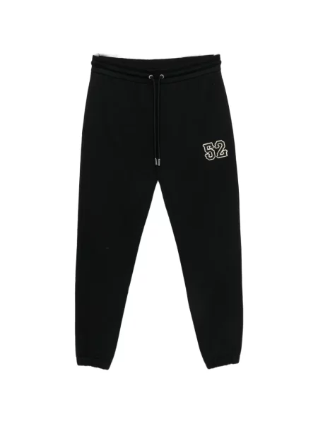 Pantaloni Moncler alergare cu autograf cu cordon negru