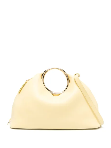 Geanta de piele Jacquemus din piele galben