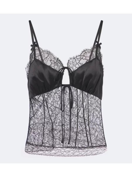 Top Dolce&gabbana din satin cu model floral negru