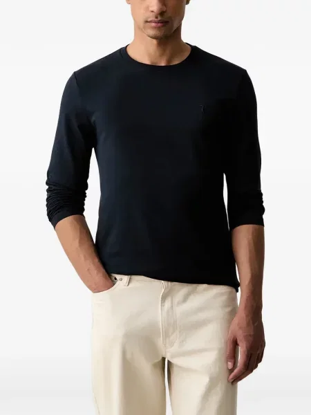 Lung tricou Trussardi cu broderie albastru