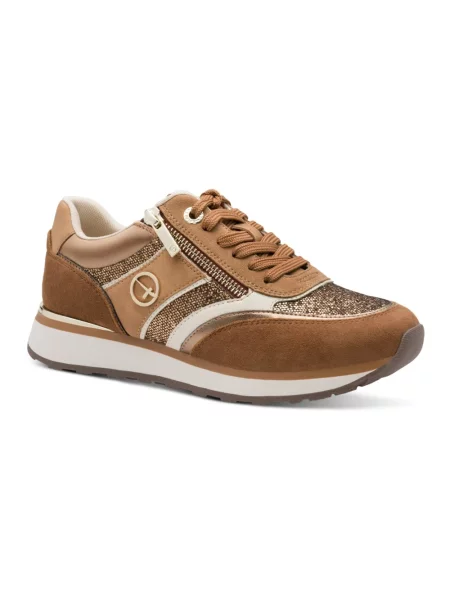 Sneakersy Tamaris skórzane brązowe