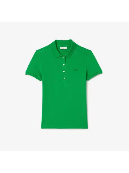 Lacoste Koszulka Polo Slim Fit Stretch Mini Piqué zielona