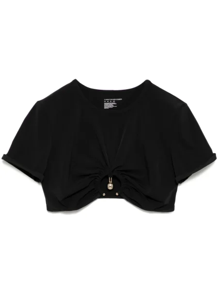 Cropp tricou Christopher Esber cu volane negru