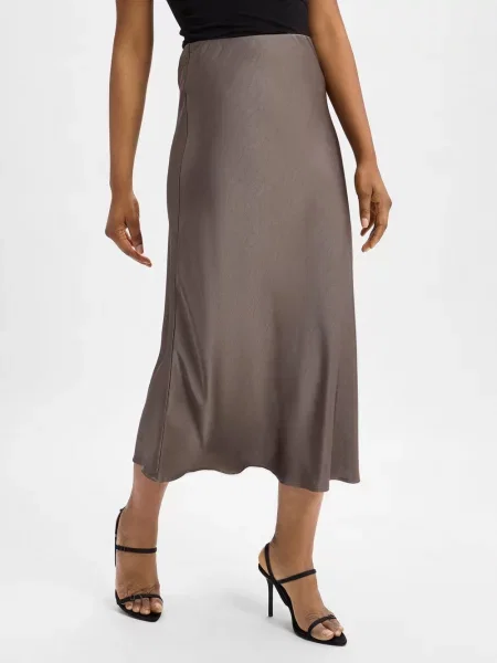 Neo Noir satynowa spódnica maxi Vicky Kobiety jednolity 40 szary