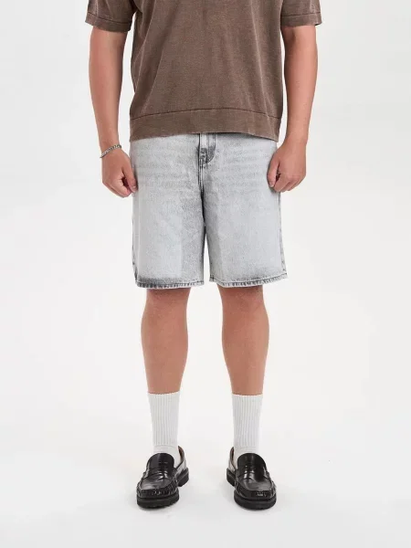 Dxnmxrk Jeans DXHektor Relaxed Fit Denim Shorts Grey denim gri