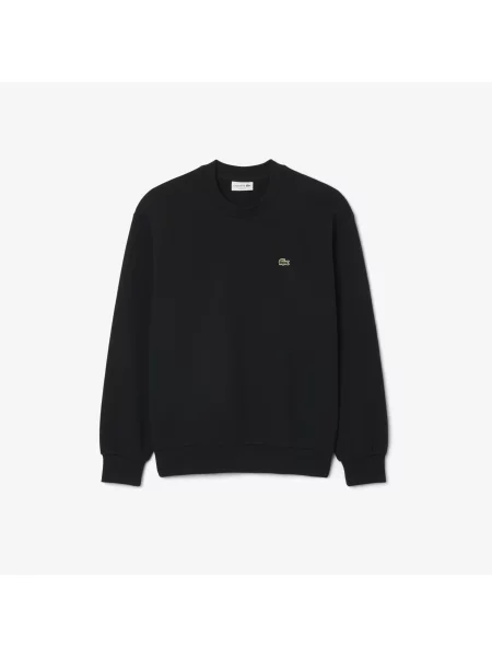 Lacoste Bluza Z Bawełnianej Dresówki czarna