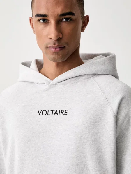 Zadig&Voltaire kapucnis melegítőfelső férfi pamuttal GEORGIO szürke