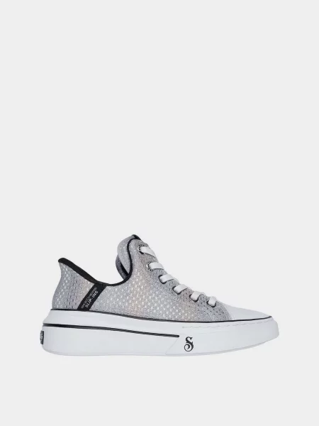 Кожаные кеды Skechers серые