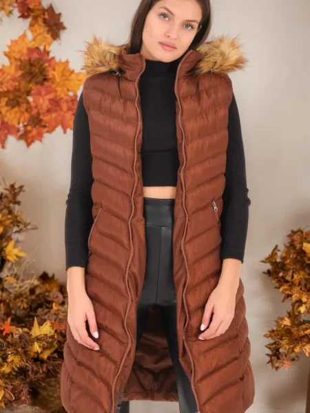 Vestă Dewberry fără toc maro