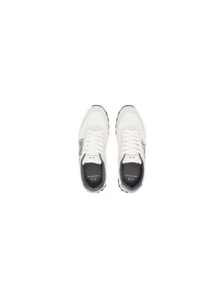 Sneakersy Armani Exchange skórzane z logo szare