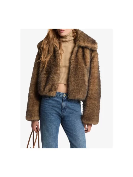 Palton de blană Michael Michael Kors cu blană maro