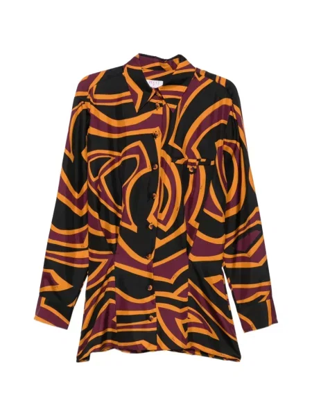 Rochie tip cămașă Pucci cu imagine negru