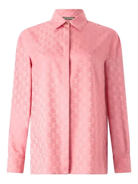 Cămașă Roberto Cavalli cu imagine lungă roz