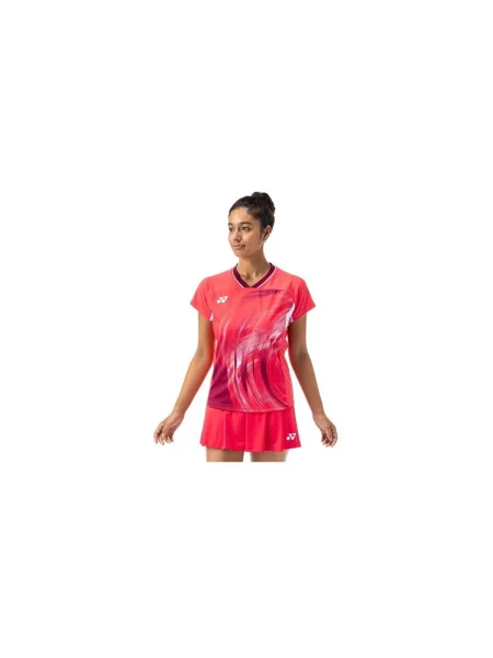 Tricou Yonex cu decolteu în U roșu