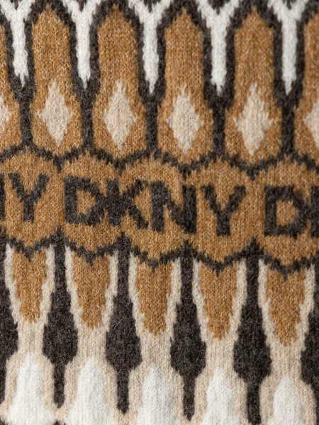 DKNY fular de damă cu amestec de lână maro