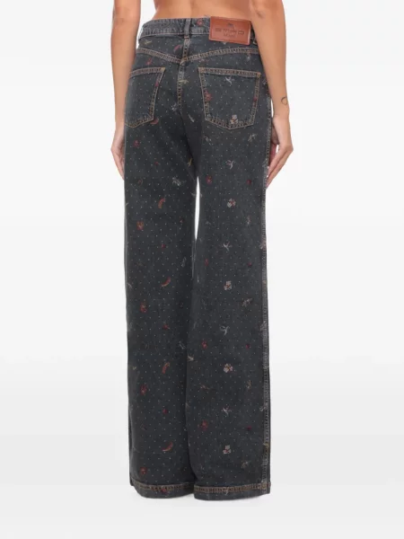 Blugi Etro cu model floral gri