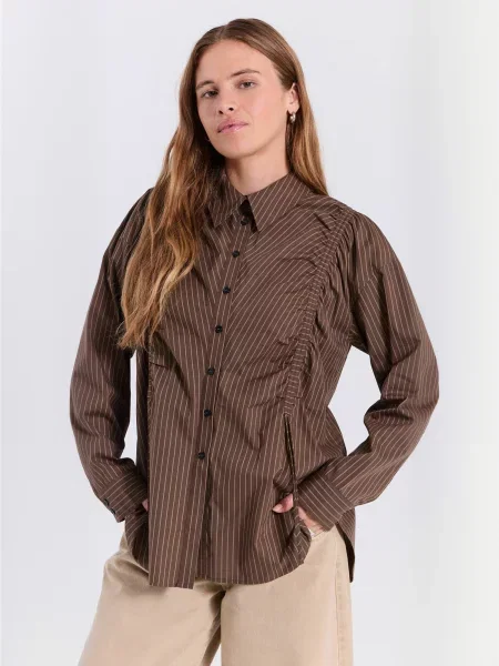NORR Tricou Augusta închis maro