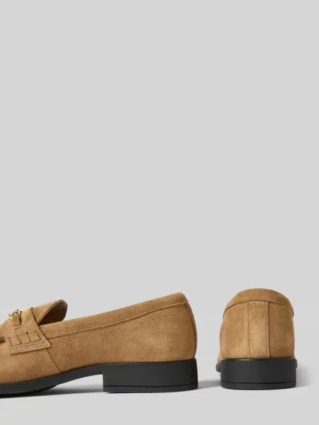 Kapcie z zamszu Tommy Hilfiger beżowe