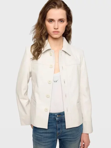 Кожаная куртка Zadig&voltaire белая