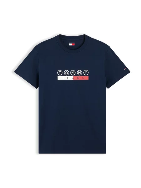 Tommy Jeans Tricou Dna Play Bleumarin alb