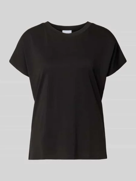 T-shirt z mieszanki modalu z okrągłym dekoltem Jake*s Collection czarna