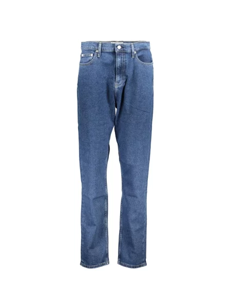 Jeansy straight leg Calvin Klein Jeans niebieskie
