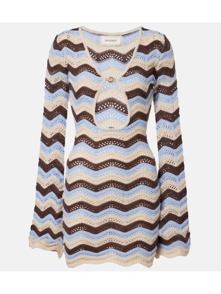 Rochie Bananhot cu dungi tricotate albastru