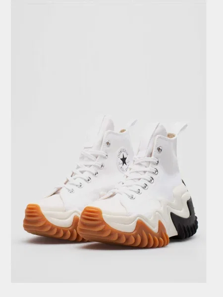 Кеды Converse на платформе для бега белые