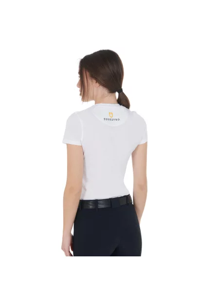 Slim fit koszulka z nadrukiem księżycowym biała