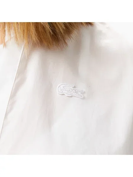 Lacoste Koszula Ze Stójką Z Krótkim Rękawem Relaxed Fit biała