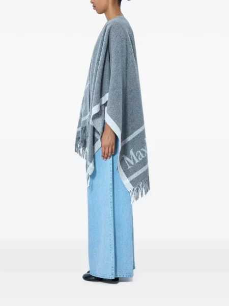 Poncho Max Mara cu franjuri gri