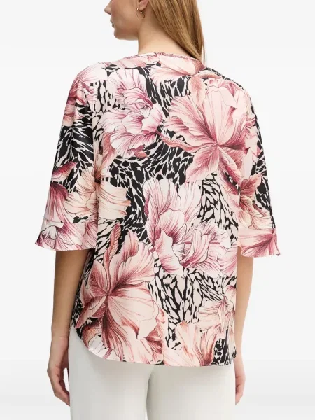 Bluza Joseph Ribkoff s cvjetnim printom s volanima ružičasta