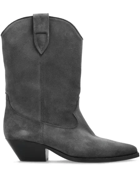 Buty do kostki Isabel Marant zamszowe o krotszym kroju szare