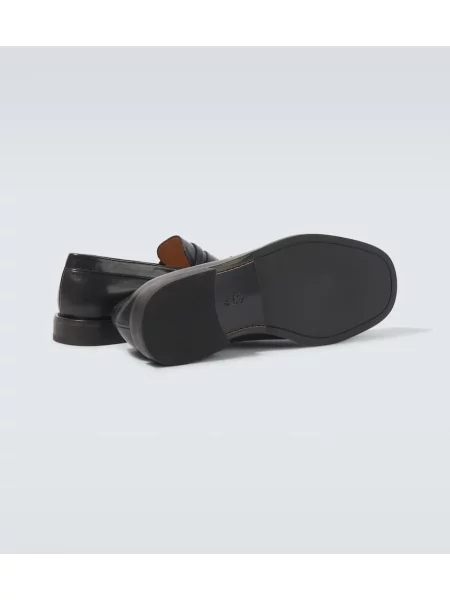 Kožené loafersy Our Legacy čierna