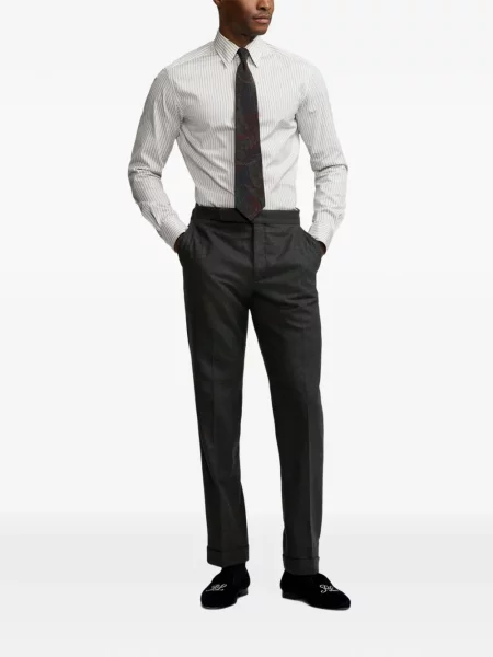 Ριγέ πουκάμισο Ralph Lauren Purple Label λευκό