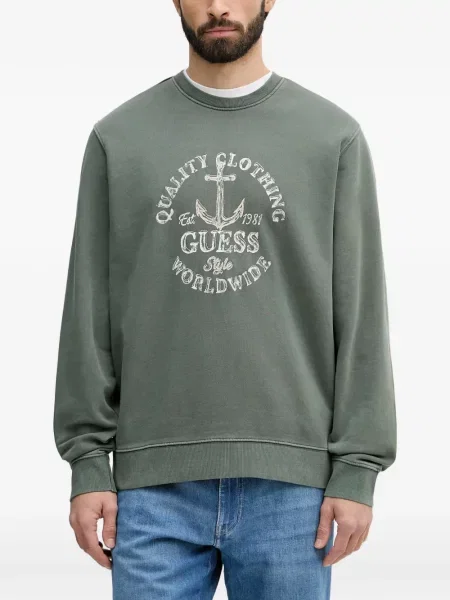 Hanorac Guess cu broderie verde