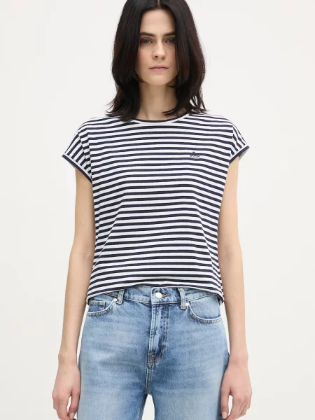 T-shirt z okrągłym dekoltem model Taila' Joop! brązowa