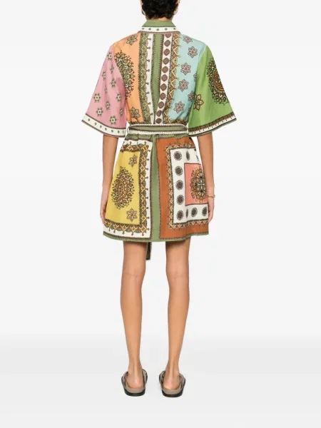 Rochie mini Alemais de costum verde