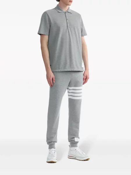 Dryžuota polo marškinėliai Thom Browne pilka