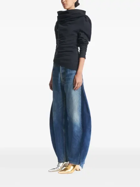Top A.w.a.k.e. Mode asimetric drapat negru