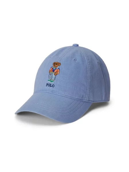 Polo Ralph Lauren czapka z daszkiem lniana niebieska