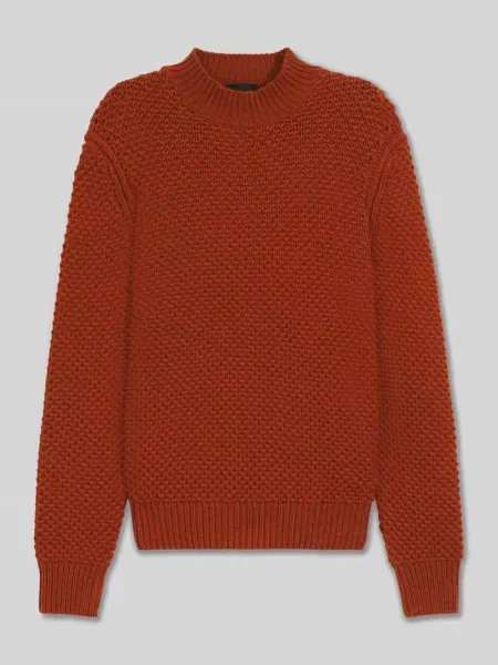 Sweter o kroju regular fit z dzianiny z czystej żywej wełny model ‘C-HELETTO’ – BECKHAM x BOSS pomarańczowy