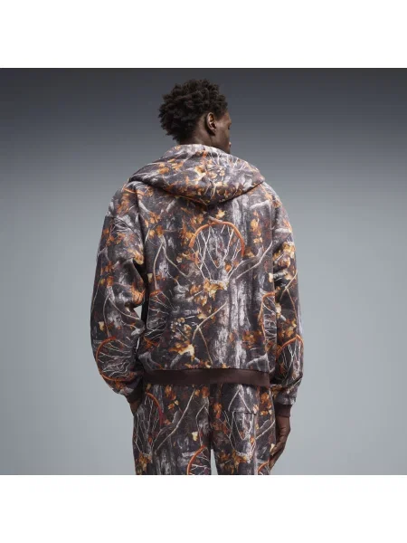 PUMA MÄ™ska luÅºna koszykarska bluza z kapturem Dylan Wildcat Printed Full-Zip Akcesoria BrÄ…zowy S