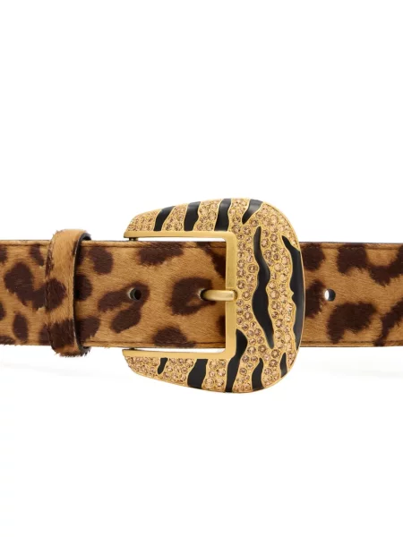 Curea Roberto Cavalli cu imagine cu model leopard maro